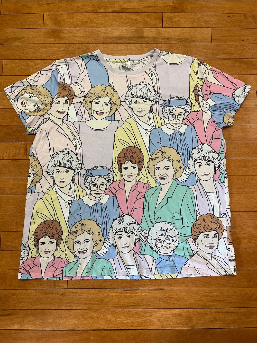 Multicolor Illustrated Golden Girls Ladies Graphic T-Shirt